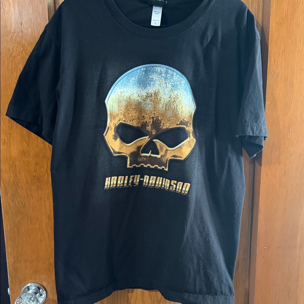 Harley-Davidson Black and Gold Skull Tee